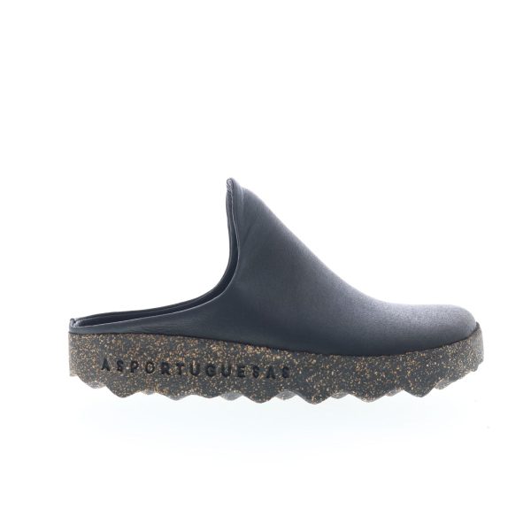 Asportuguesas Clay CLAY126ASP-001 Womens Black Slip On Mule Flats Shoes Online Hot Sale