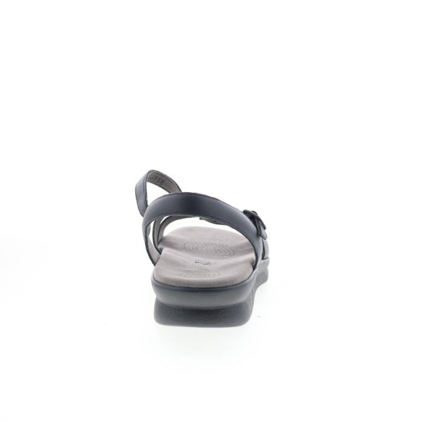 SAS Duo 0087-020 Womens Black Wide Leather Hook & Loop Strap Sandals Shoes Discount - Image 4