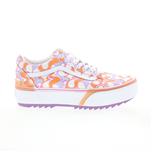 Vans Old Skool Stacked VN0A4U154RP Mens Orange Skate Inspired Sneakers Shoes For Sale