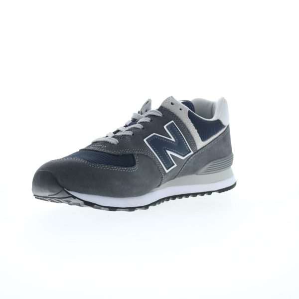 New Balance 574 XML574EI2 Mens Gray Suede Lifestyle Sneakers Shoes Cheap - Image 4