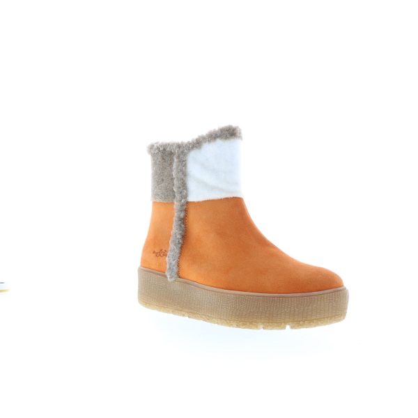 Bos. & Co. Inter Womens Orange Suede Zipper Casual Dress Boots For Sale - Image 2