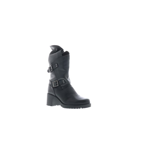 Bos. & Co. Irene Womens Black Leather Zipper Casual Dress Boots Fashion - Image 2