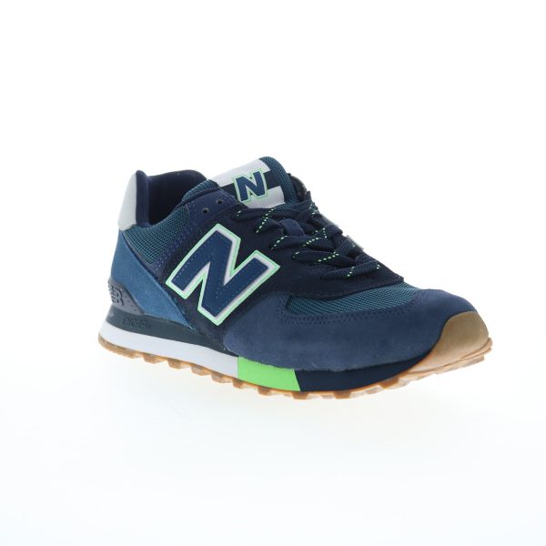 New Balance 574 XML574PU2 Mens Blue Suede Lifestyle Sneakers Shoes Online - Image 2