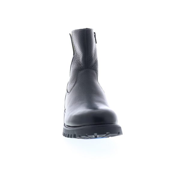 Bos. & Co. Derek Mens Black Leather Zipper Casual Dress Boots For Discount - Image 3