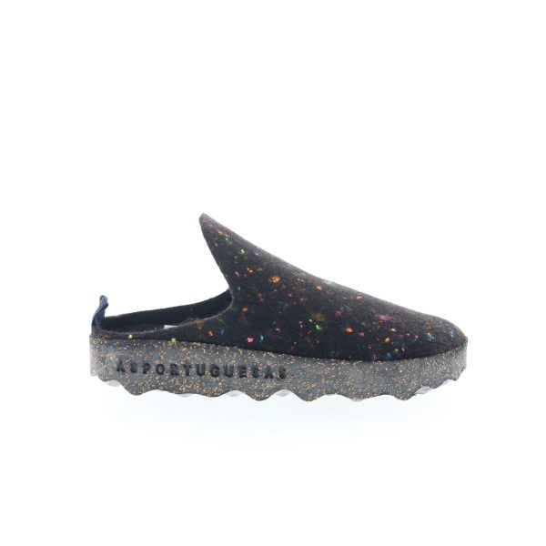 Asportuguesas Come COME023ASP-018 Womens Black Slip On Clog Flats Shoes Online now