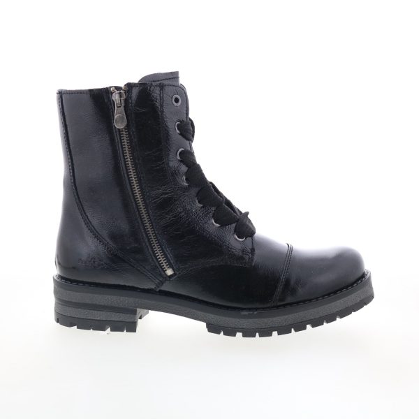Bos. & Co. Paulie Womens Black Leather Lace Up Casual Dress Boots Cheap