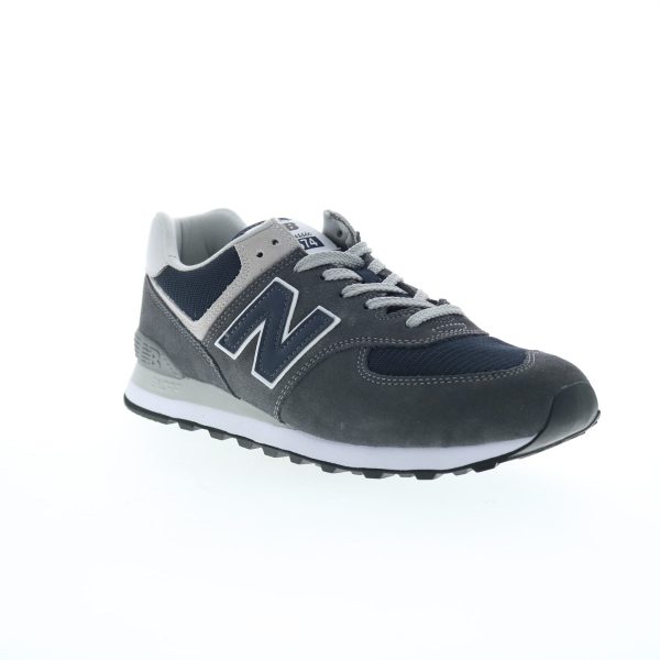 New Balance 574 XML574EI2 Mens Gray Suede Lifestyle Sneakers Shoes Cheap - Image 2