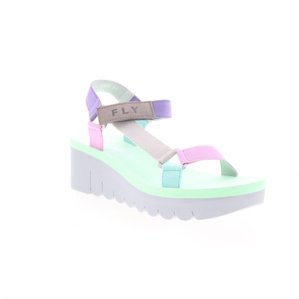 Fly London Yefa YEFA726FLY-011 Womens Pink Leather Platform Sandals Shoes For Cheap - Image 2