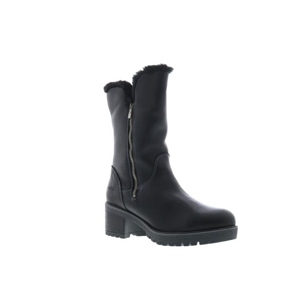 Bos. & Co. Match Womens Black Leather Zipper Casual Dress Boots Hot on Sale - Image 2