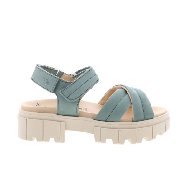 Fly London Jada JADA854FLY-007 Womens Green Leather Strap Sandals Shoes Sale