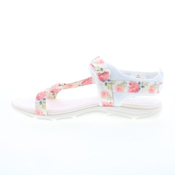 Easy Spirit Locke SELOCKE Womens White Wide Canvas Strap Sandals Shoes Discount - Image 3