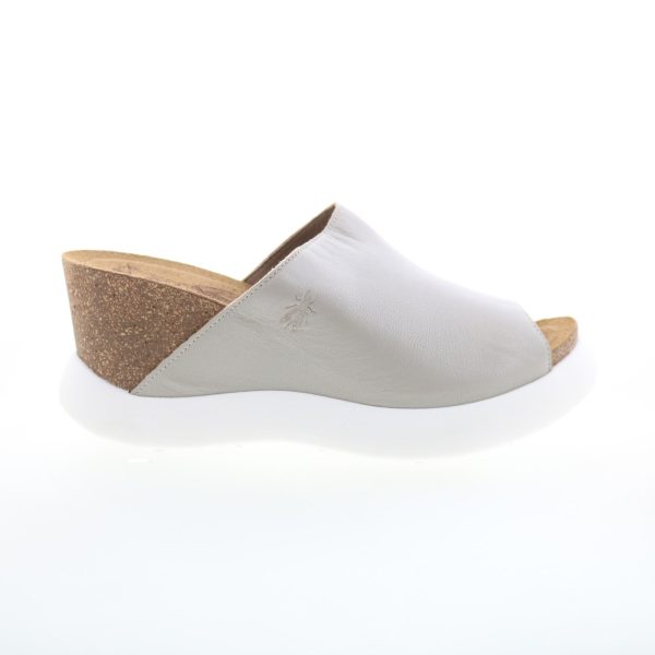 Fly London Gino GINO966FLY-002 Womens Silver Leather Slides Sandals Shoes Sale