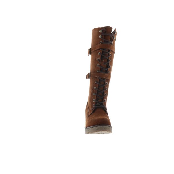 Bos. & Co. Mace Womens Brown Suede Lace Up Knee High Boots on Sale - Image 3