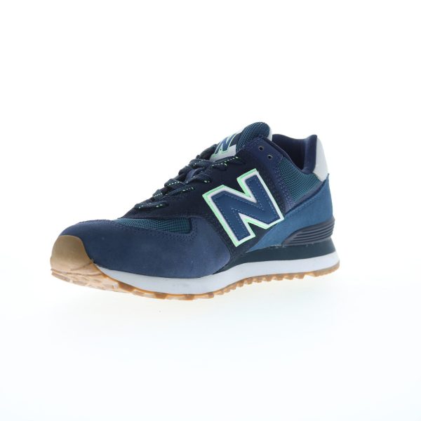 New Balance 574 XML574PU2 Mens Blue Suede Lifestyle Sneakers Shoes Online - Image 4