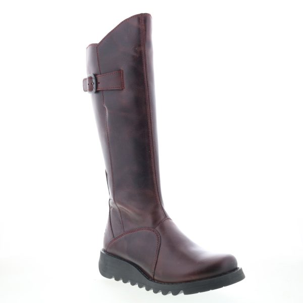 Fly London Mol MOL912FLY-025 Womens Burgundy Leather Casual Dress Boots Discount - Image 2