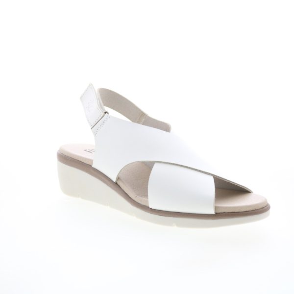 Fly London Nabi NABI058FLY-001 Womens White Leather Slingback Sandals Shoes For Discount - Image 2