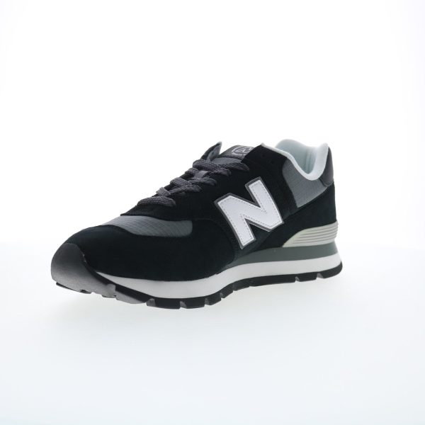 New Balance 574 XML574DZB Mens Black Suede Lifestyle Sneakers Shoes on Sale - Image 4