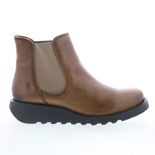 Fly London Salv SALV-087 Womens Brown Leather Slip On Chelsea Boots For Sale