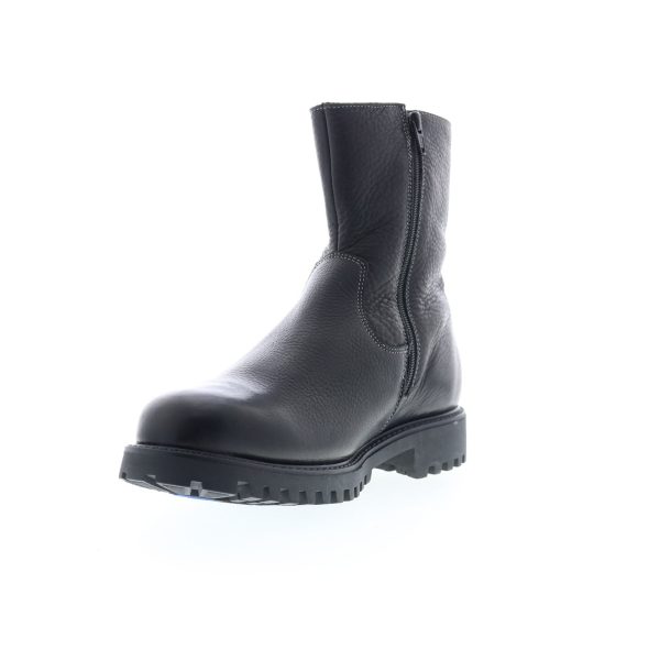 Bos. & Co. Derek Mens Black Leather Zipper Casual Dress Boots For Discount - Image 4