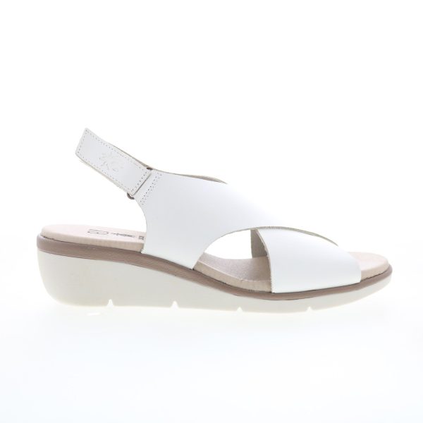 Fly London Nabi NABI058FLY-001 Womens White Leather Slingback Sandals Shoes For Discount