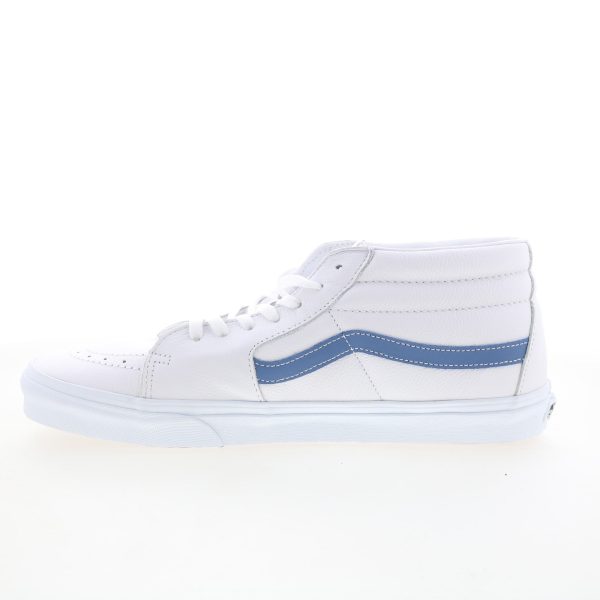 Vans Sk8-Mid VN0A3WM3B38 Mens White Leather Skate Inspired Sneakers Shoes Supply - Image 3