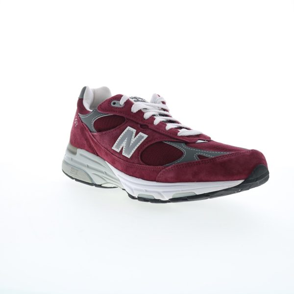 New Balance 993 MR993BU Mens Burgundy Suede Lifestyle Sneakers Shoes Online Sale - Image 2