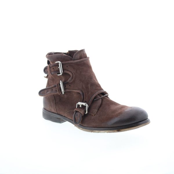 A.S. 98 Copper Mens Brown Leather Zipper Casual Dress Boots Hot on Sale - Image 2