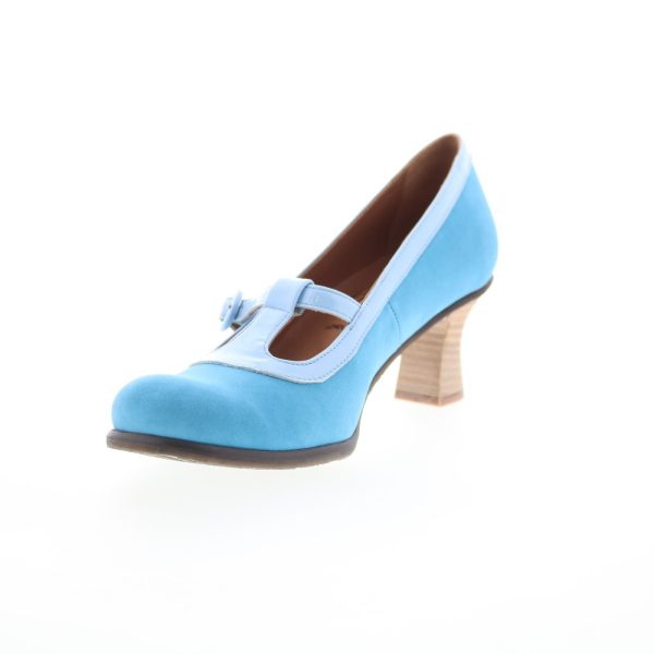 Fly London Begi BEGI085FLY-000 Womens Blue Leather Pumps Heels Shoes Sale - Image 4