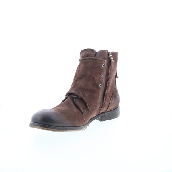 A.S. 98 Copper Mens Brown Leather Zipper Casual Dress Boots Hot on Sale - Image 4