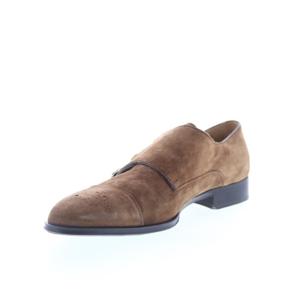 Pastori by Di Bianco Romulus Suede Mens Brown Suede Loafers Casual Shoes For Discount - Image 4