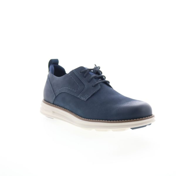 Rockport RM Canton Mens Blue Wide Leather Oxfords & Lace Ups Plain Toe Shoes Online Sale - Image 2