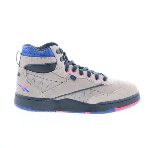 Reebok BB 4000 II Mid Mens Gray Suede Lace Up Lifestyle Sneakers Shoes Supply