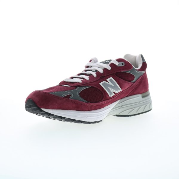 New Balance 993 MR993BU Mens Burgundy Suede Lifestyle Sneakers Shoes Online Sale - Image 4