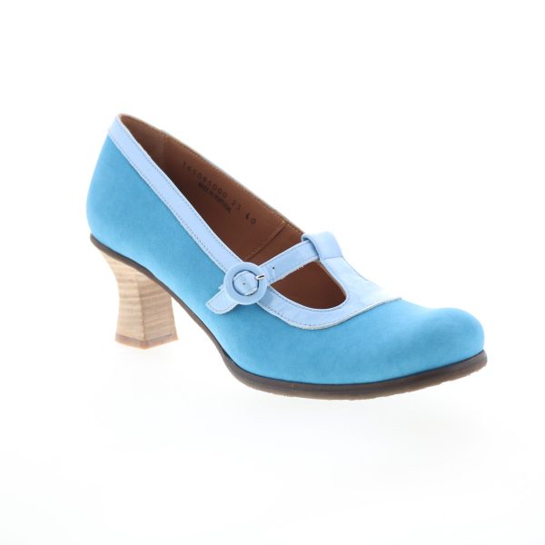 Fly London Begi BEGI085FLY-000 Womens Blue Leather Pumps Heels Shoes Sale - Image 2
