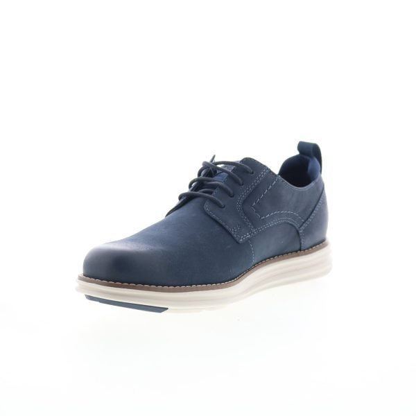Rockport RM Canton Mens Blue Wide Leather Oxfords & Lace Ups Plain Toe Shoes Online Sale - Image 4