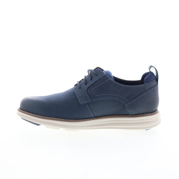 Rockport RM Canton Mens Blue Wide Leather Oxfords & Lace Ups Plain Toe Shoes Online Sale - Image 5