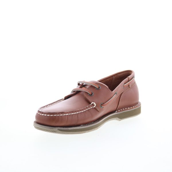 Rockport Perth K55031 Mens Brown Leather Loafers & Slip Ons Boat Shoes Sale - Image 4