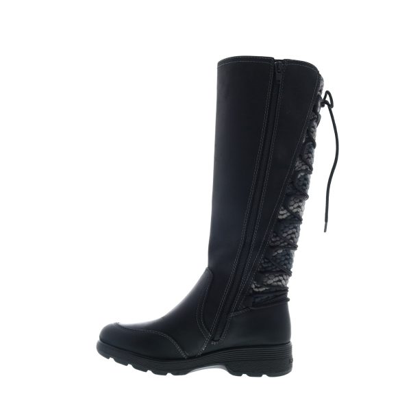 Bionica Epping BI0004101 Womens Black Leather Lace Up Knee High Boots Online now - Image 3