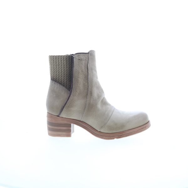 Miz Mooz Scarlett Womens Gray Leather Zipper Ankle & Booties Boots Sale