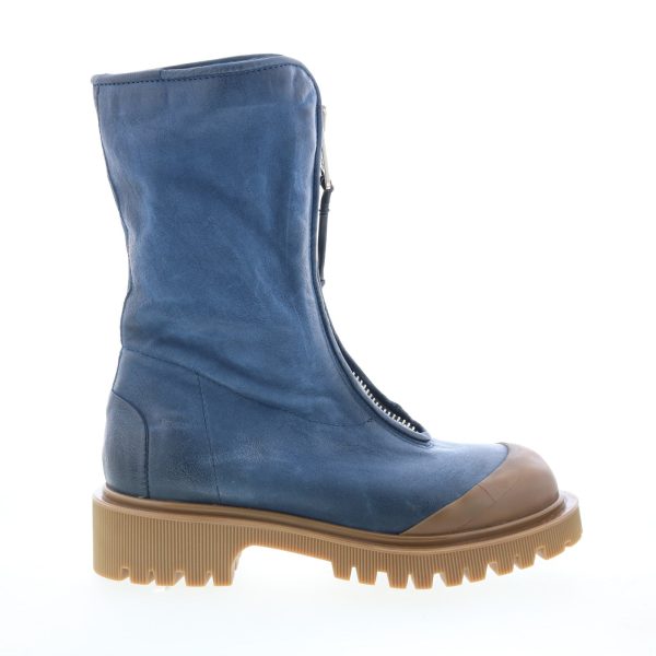 A.S. 98 Tobie Womens Blue Leather Zipper Casual Dress Boots Sale