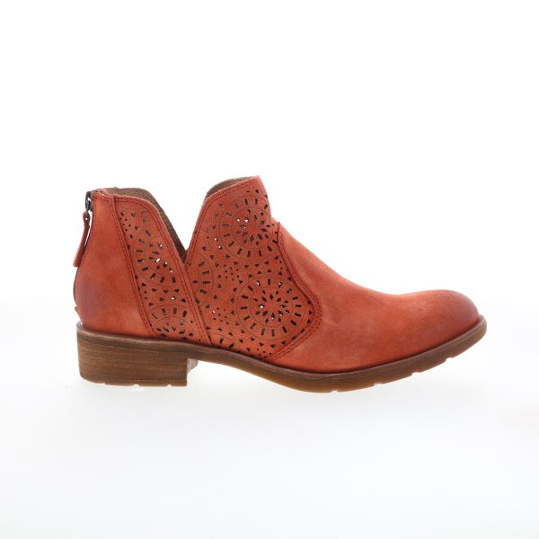 Sofft Barrosa SF0019903 Womens Orange Leather Zipper Ankle & Booties Boots Hot on Sale