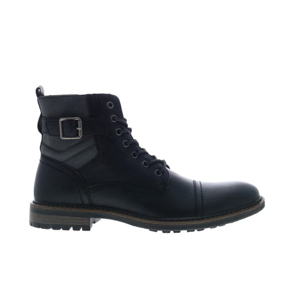 Rush By Gordon Rush Side Buckle Cap Toe 301363 Mens Black Casual Dress Boots on Sale