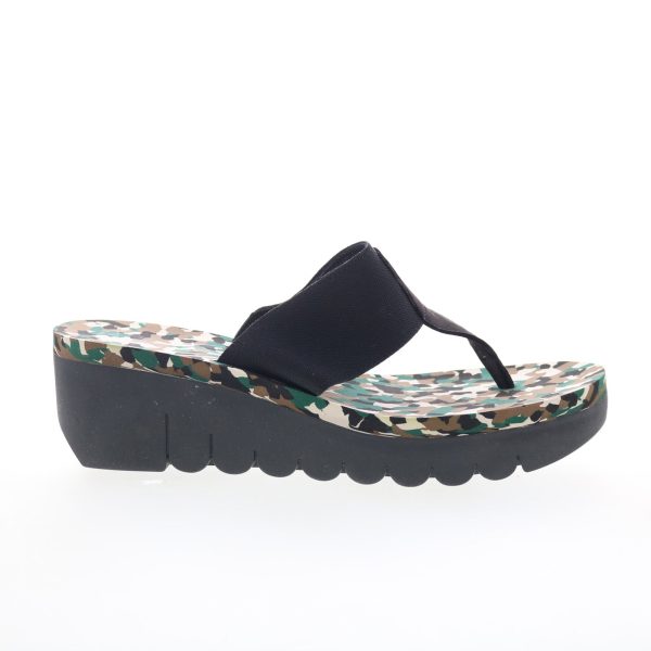 Fly London Yomu YOMU725FLY-004 Womens Black Leather Wedges Sandals Shoes Fashion