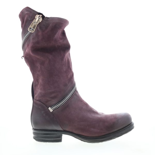 A.S. 98 Siggs Womens Burgundy Leather Zipper Casual Dress Boots Online now