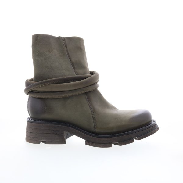 A.S. 98 Linder Womens Green Leather Zipper Casual Dress Boots Online now