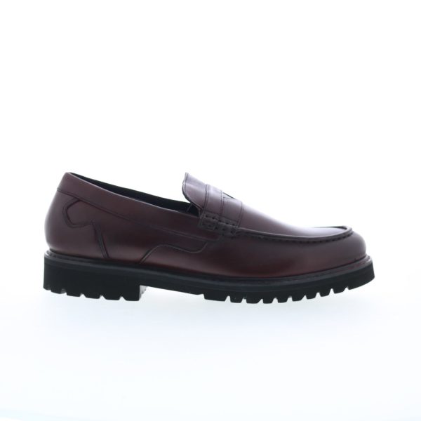 Rockport Maverick Penny CJ3773 Mens Burgundy Wide Loafers & Slip Ons Shoes Online Hot Sale