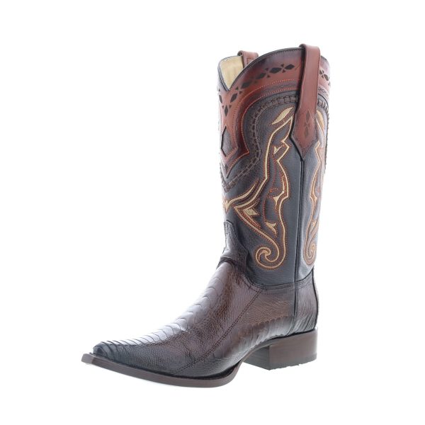 Los Altos 3X Toe Ostrich 9530316 Mens Brown Wide Cowboy Western Boots Supply - Image 4