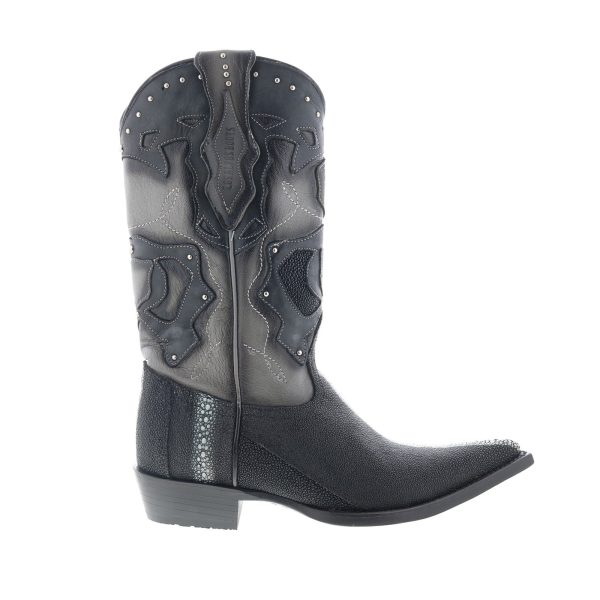 Los Altos 3X Toe Stingray Rowstone Mens Black Wide Cowboy Western Boots Sale