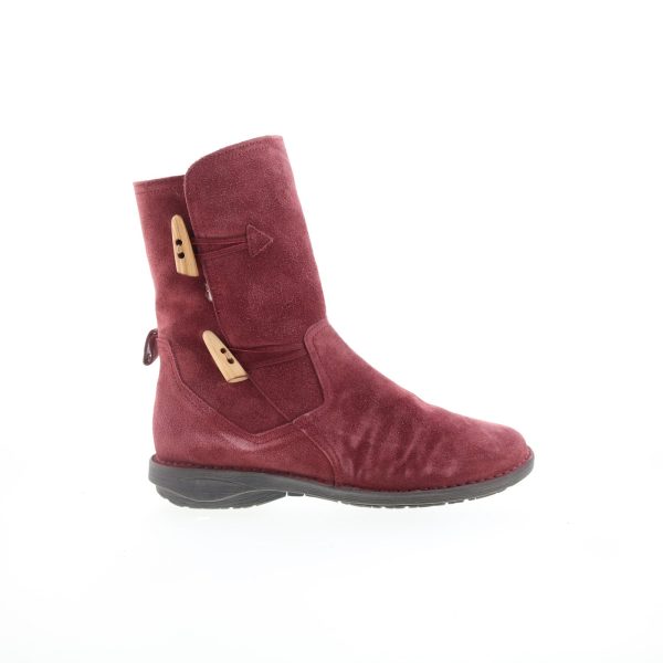 Miz Mooz Pamela Womens Burgundy Suede Zipper Casual Dress Boots Sale