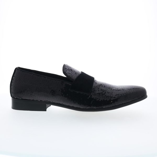 Steve Madden Arles ARLE01M1 Mens Black Canvas Loafers & Slip Ons Casual Shoes For Discount